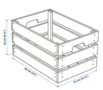 Houten Opbergkist - (BxDxH) 46x31x25 – Goede gebruikte staat beschikbaar voor biedingen