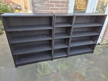 * Drietal Ikea Billy boekenkasten - zwart