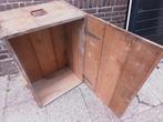 Grote hardhouten kist L 84 cm breed 59 cm hoog 40 cm, Gebruikt, 50 tot 100 cm, Teakhout, Ophalen of Verzenden