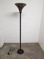 Tiffany vloerlamp brons 174cm.x35cm., Huis en Inrichting, Lampen | Vloerlampen, Ophalen, Art nouveau, Zo goed als nieuw, Metaal
