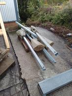 Gegalvaniseerde palen met betonvoet, Ophalen, Gebruikt, Onbekend, Onbekend