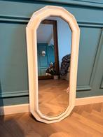 Ovale Spiegel met Witte Lijst - Gebruikt, Huis en Inrichting, Woonaccessoires | Spiegels, Gebruikt, 100 tot 150 cm, Ophalen of Verzenden