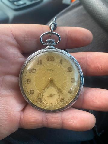 Lanco extra zakhorloge 1920 antiek zilver loopt goed. beschikbaar voor biedingen