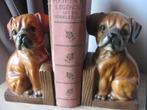 Set Vintage Honden Boekensteunen - Boxer Pups - H 18 cm, Verzenden