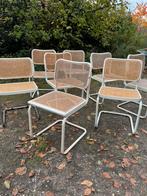 Partij 8 eetkamerstoelen (vintage/Thonet model s32/webbing), Huis en Inrichting, Stoelen, Ophalen, Bruin, Zo goed als nieuw, Vijf, Zes of meer stoelen