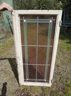 Set van 3 oude glas in lood ramen met kozijn, Ophalen, Gevelraam of Ruit, Gebruikt, Glas in lood