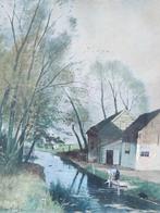 J.C. van Hulsteijn (1860-1894) - Boerderij aan het water, Ophalen of Verzenden