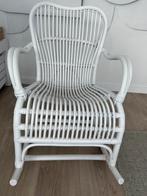 Schommelstoel rotan wit, Ophalen, Zo goed als nieuw, Wit, Eén