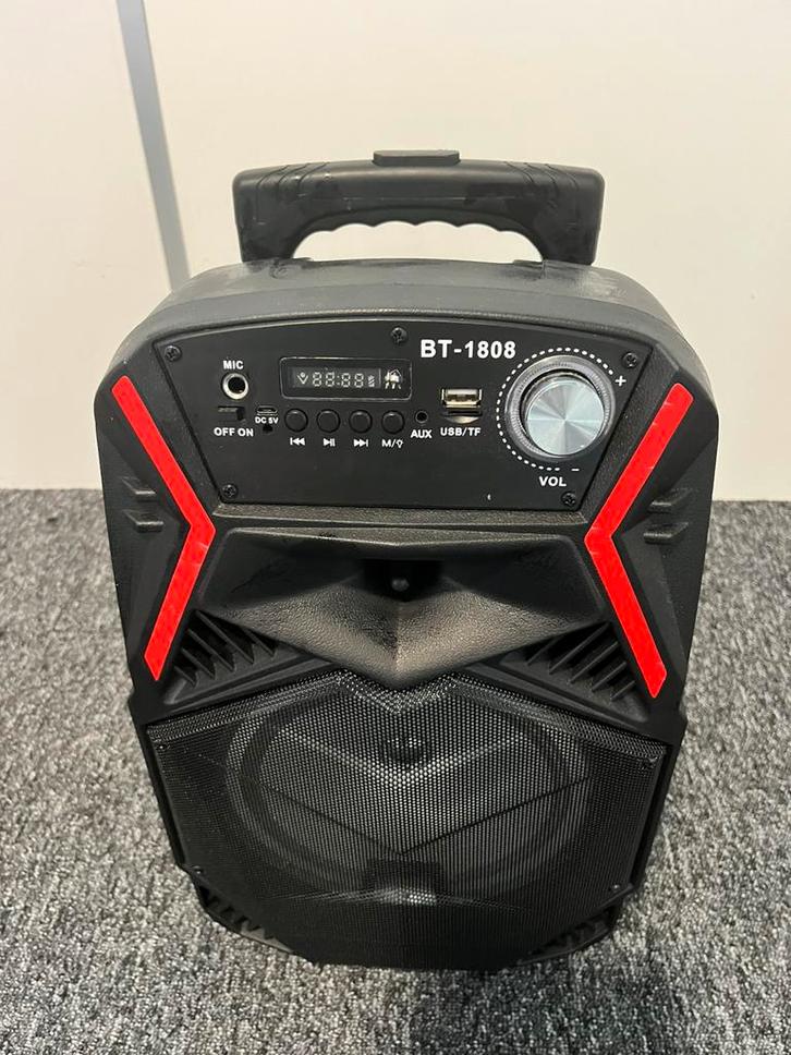 Draagbare Bluetooth Speaker BT-1808 met verlichting, Audio, Tv en Foto, Karaoke-apparatuur, Zo goed als nieuw, Ophalen of Verzenden
