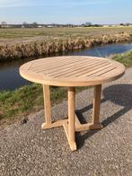 Duurzame teakhouten tuintafel 90cm, Barlow Tyrie, als NIEUW, Ophalen, Zo goed als nieuw, Rond, Teakhout