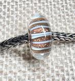 Trollbeads Trollbead Goud/Witte Strepen, Nieuw, Ophalen of Verzenden, Trollbeads, 1 bedel