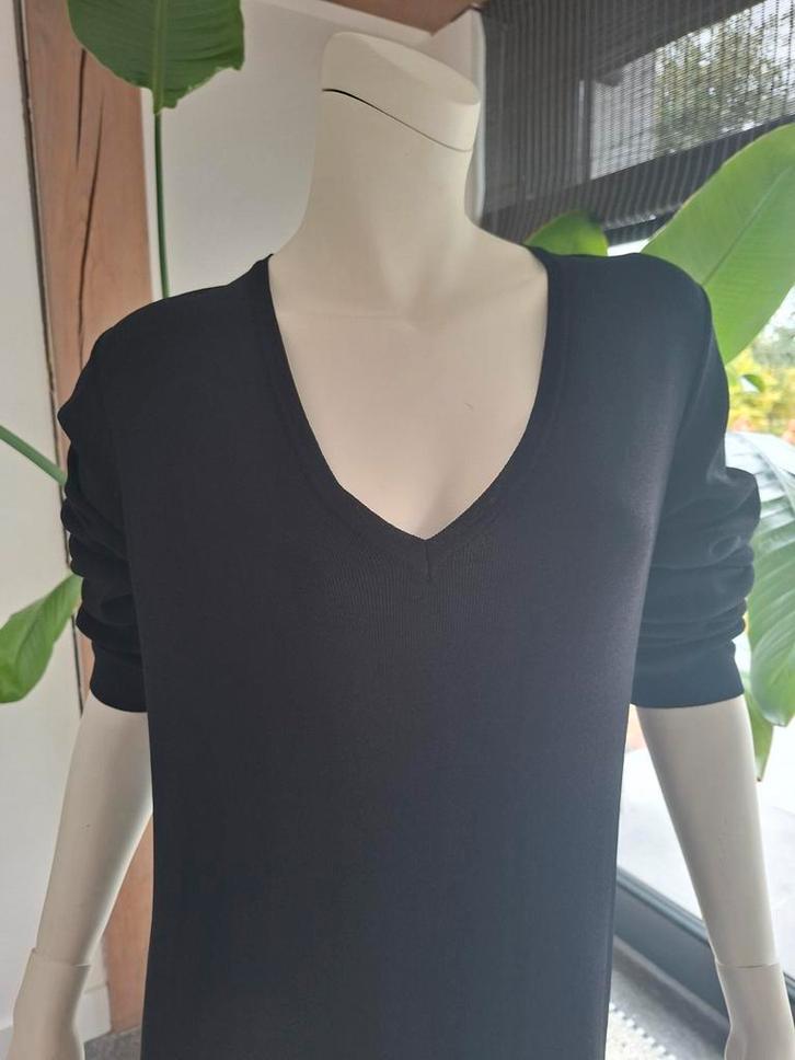 Studio Anneloes Zwarte  lange Jurk XXL 44 lange mouwen, Kleding | Dames, Jurken, Zo goed als nieuw, Maat 42/44 (L), Zwart, Onder de knie
