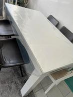 Eettafel+ 2 witte stoelen, Huis en Inrichting, 50 tot 100 cm, Rechthoekig, Ophalen