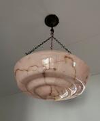 4 antieke roze glazen plafondlampen, Huis en Inrichting, Lampen | Kroonluchters, Ophalen, Zo goed als nieuw
