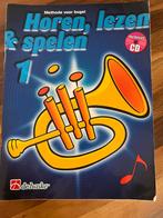 Bugel lesboek Horen, lezen & spelen 1 + CD, Gebruikt, Overige genres, Les of Cursus, Overige instrumenten