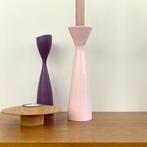 Deens Design KANDELAAR hout roze retro vintage Scandinavië, Gebruikt, Overige kleuren, Ophalen of Verzenden, Hout