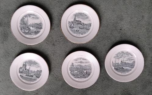 Regout bordjes steden Nederland 1870, Antiek en Kunst, Antiek | Keramiek en Aardewerk, Ophalen of Verzenden