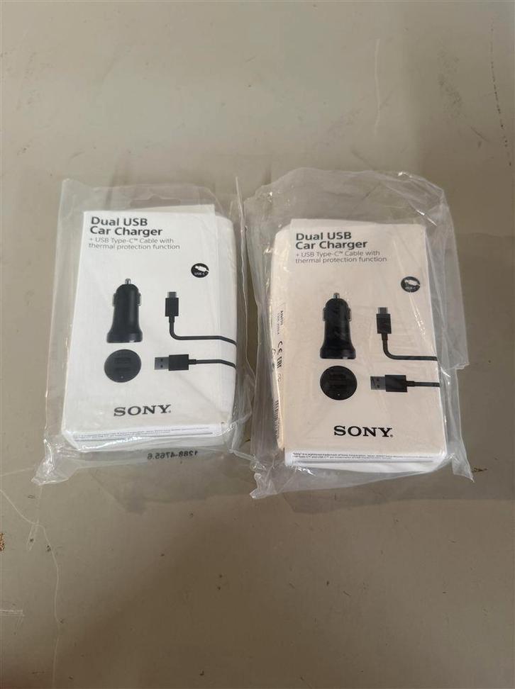 Sony AN430 Dubbele USB Autolader - 4.8A - Type-C - Voor Xper, Telecommunicatie, Autoladers, Nieuw, Ophalen of Verzenden