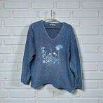 Blue Willi’s Trui Maat M Denim Blauw Gebreid Bloemenprint, Maat 38/40 (M), Bw, Blue Willi’s, Gedragen