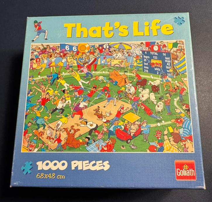 That’s life puzzel - cricket 1000 stukjes Goliath, Hobby en Vrije tijd, Denksport en Puzzels, Gebruikt, Legpuzzel, 500 t/m 1500 stukjes