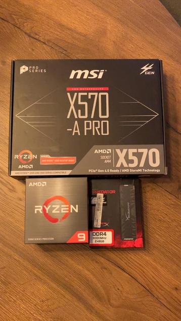 Upgrade set – MSI X570-A PRO + Ryzen 9 5900X + 16GB DDR4 RAM beschikbaar voor biedingen
