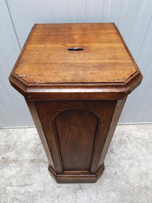 antieke SOKKEL of PIEDESTAL zuil pilaar eiken rond 1800, Antiek en Kunst, Antiek | Meubels | Tafels, Ophalen of Verzenden
