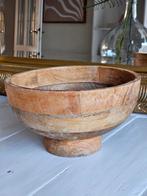 Mango houten fruitschaal op voet, Huis en Inrichting, Ophalen, Gebruikt, Schaal, Rond