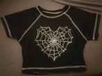 Alternative Crop Top met Spinnenweb, Ophalen of Verzenden
