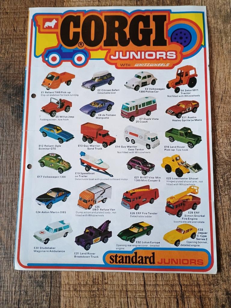 Oude Corgi reclame folder, Ophalen of Verzenden