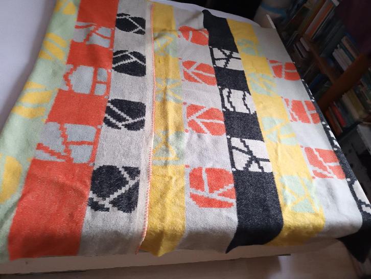 Geblokte 1p wollen deken. Phoenix merinos  205-150cm groen, Huis en Inrichting, Woonaccessoires | Plaids en Woondekens, Zo goed als nieuw