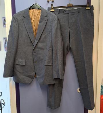 Van Gils blauw grijzig kostuum Ellis 100% wol mt 52 nr 43162 beschikbaar voor biedingen