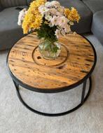 Stoere Industriële Tafel - 84x44 cm, Huis en Inrichting, Tafels | Salontafels, Ophalen, Gebruikt, Rond, 50 tot 100 cm