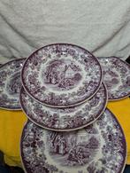 4 Petrus Regout Miller Borden, 1860-1890, Mulberry (Paars), Ophalen of Verzenden