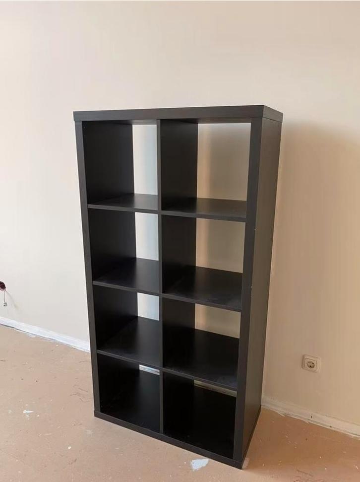 4x Ikea 8 vaks expedit kallax open kast vakkenkast 4x2 zwart, Huis en Inrichting, Kasten | Ladekasten, Zo goed als nieuw, 100 tot 150 cm
