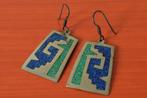 Set retro vintage Alpaca Mexico oorbellen - Art Deco, Sieraden, Tassen en Uiterlijk, Oorbellen, Hangers, Overige kleuren, Ophalen of Verzenden