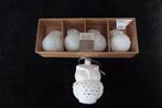 nieuw 5 witte glazen uilen kerstballen (tuincentrum), Ophalen of Verzenden, Nieuw
