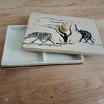 Bakje van speksteen met deksel, afrika print, soapstone,, Antiek en Kunst, Ophalen of Verzenden