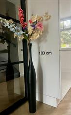Zwart hoge vaas met kunstbloemen, Huis en Inrichting, Woonaccessoires | Vazen, Ophalen of Verzenden, Nieuw, Zwart, 75 cm of meer
