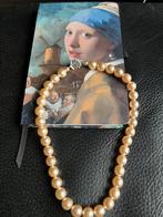 Vintage Parel Ketting, Sieraden, Tassen en Uiterlijk, Kettingen, Met kristal, Kunststof, Beige, Ophalen of Verzenden
