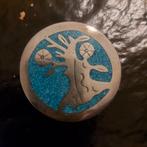 Alpaca Mexico Broche Hanger met Turkoois, Ophalen of Verzenden, Gebruikt, 4 tot 7 cm, Zilver