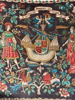 Antiek 15de eeuws wandkleed “Barques des Amours” 55x80cm, Antiek en Kunst, Ophalen of Verzenden