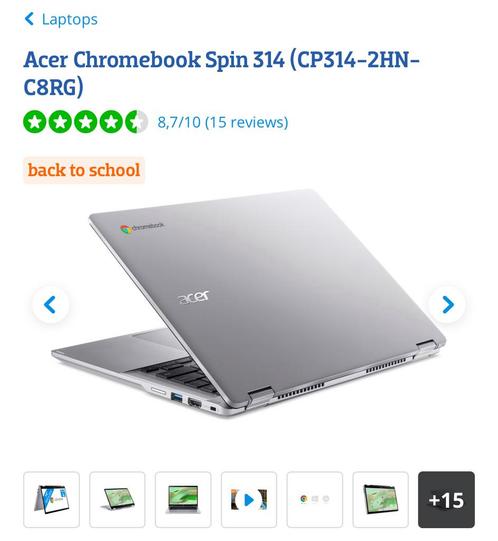 ACER Chromebook R13, Computers en Software, Chromebooks, Zo goed als nieuw, 13 inch, 4 GB of minder, 32 GB of minder, Touchscreen