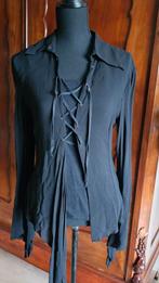 Gian Franco Ferré gothic blouse mt 38-40, Maat 38/40 (M), Verzenden, Zwart, Gian Franco Ferré