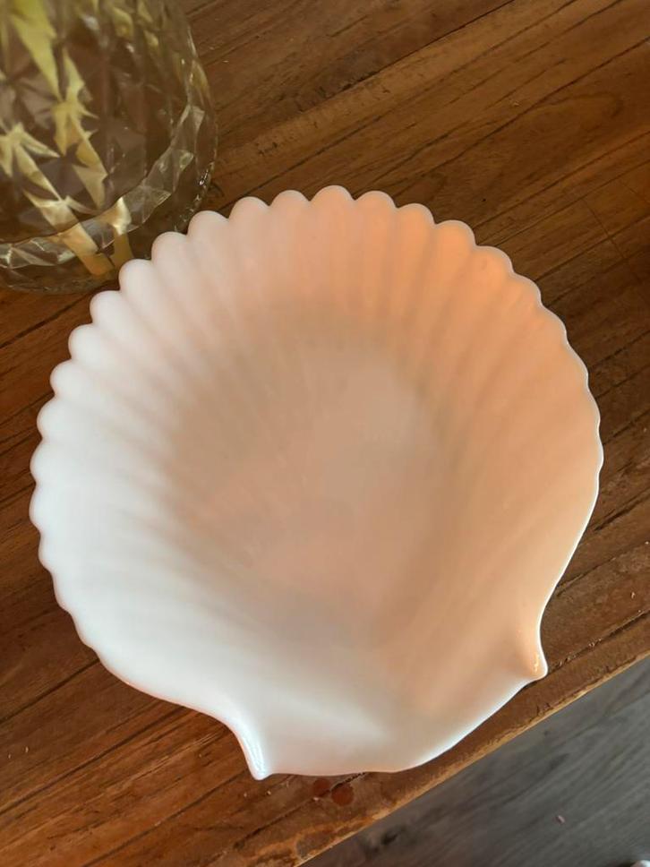 Vintage Glazen schelpenbord, Antiek en Kunst, Antiek | Servies los, Ophalen of Verzenden