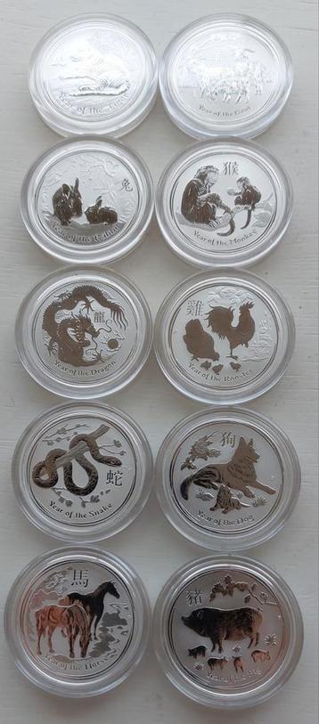 Zilveren 1/2 oz lunar 2 serie. beschikbaar voor biedingen