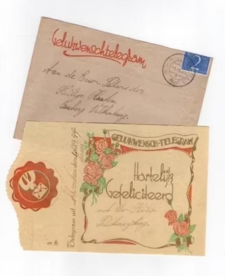 Telegram Valkenburg Cauberg Schoonbron 1947., Verzamelen, Overige Verzamelen, Zo goed als nieuw, Ophalen of Verzenden