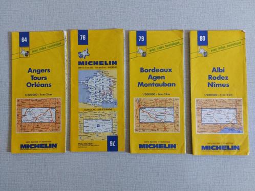 Oude MICHELIN Wegenkaarten jaren '70 '80 '90 Kleur geel, Boeken, Atlassen en Landkaarten, Gelezen, Landkaart, Frankrijk, 1800 tot 2000