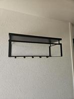 Industriële wandkapstok zwart, Zo goed als nieuw, Minder dan 100 cm, Metaal, Ophalen