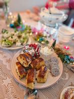 Servies te huur voor High Tea, gouden randjes, bloemen, Ophalen