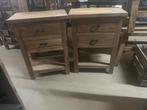 Nachtkastjes set 2 kastje teak hout stoer sober landelijk, Huis en Inrichting, Ophalen, Minder dan 45 cm, Nieuw, 55 tot 70 cm